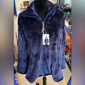 NWT Serra Ladies Plush Full Zip Pullover Navy Cozy  Size XL